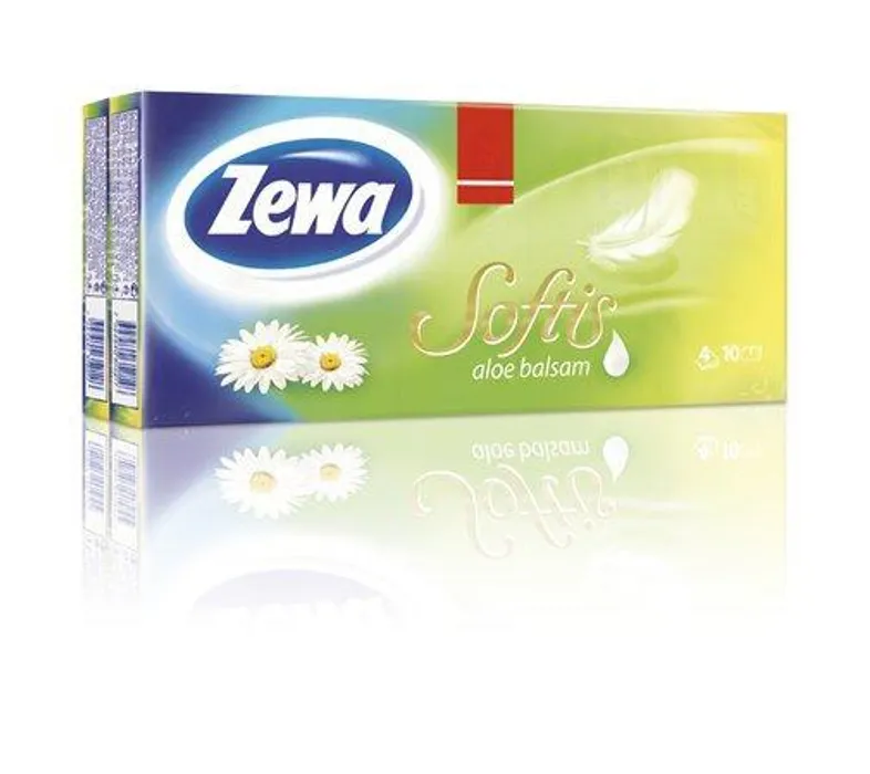 Hauptproduktbild Papírové kapesníky "Softis", aloe balzám, třívrstvé, 10x9 ks, ZEWA