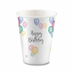 Pappbecher Happy Birthday 0,25 l [8 Stk.]