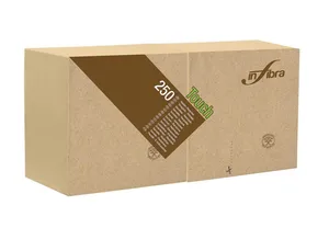 Cocktailservietten aus Papier BIO-EKO INFIBRA 2-lagig. 25x25 cm beige [250 Stück]