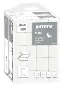 Papierhandtücher, Schneeweiß, Z-Faltung, doppellagig, 4000 Stück, KATRIN 35311