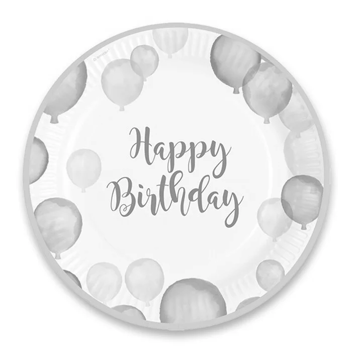 Hauptproduktbild Papírové talířky Happy Birthday průměr 22,8 cm, 8 ks