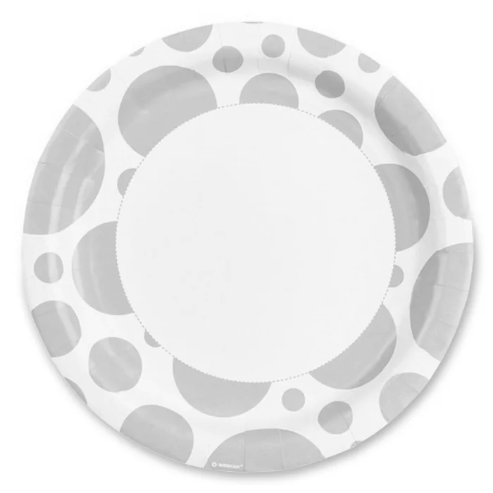 Hauptproduktbild Papírové talířky Solid Color Dots žluté