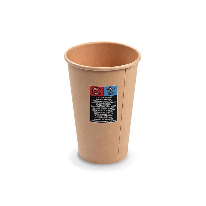 Hauptproduktbild Papírový kelímek hnědý 330 ml, L (průměr 80 mm) [50 ks]