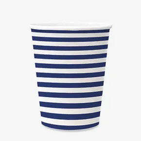 Papierbecher PAW Eco 250 ml Stripes dark blue [8 Stk.]