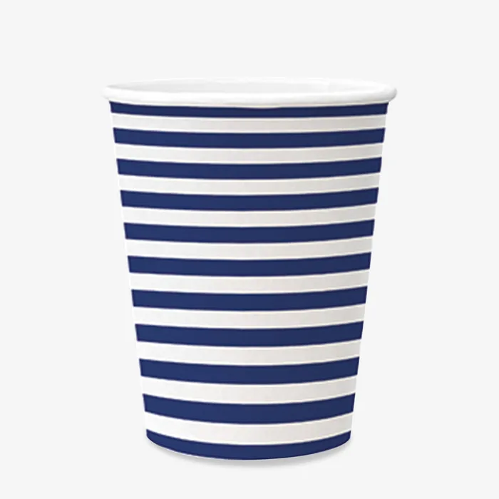 Hauptproduktbild Papírový kelímek PAW Eco 250 ml Stripes dark blue [8 ks]