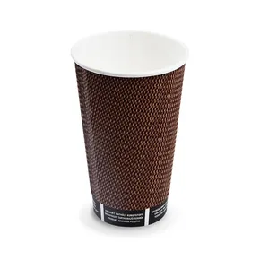 Pappbecher PREMIUM Ripple Wall durchmesser 90mm 510ml `XL: 0,4L/16oz` [25 St.]