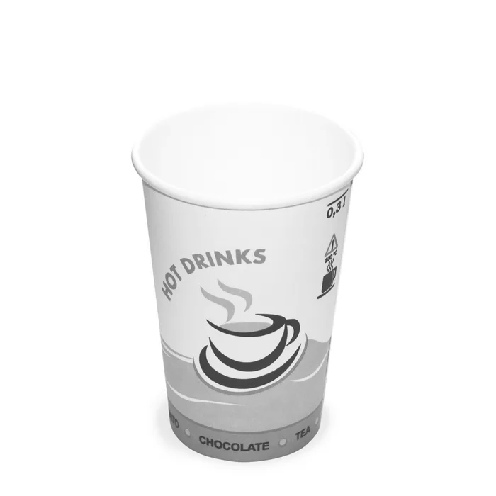 Hauptproduktbild Papírový kelímek s potiskem "HOT DRINKS" 0,3 l (průměr 80 mm) [50 ks]