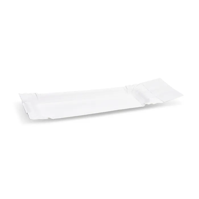 Hauptproduktbild Papírový tácek s útržkem bílý 8 x 18+3 cm [250 ks]