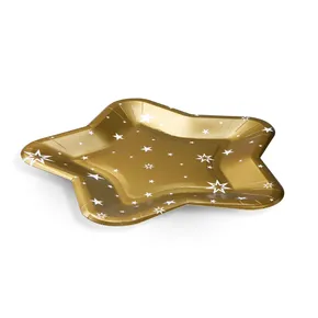 Pappteller (FSC Mix) Sternform gold Durchmesser 25cm [6 St.]