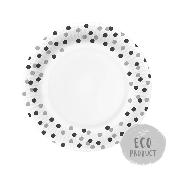 Hauptproduktbild Papírový talíř PAW Eco 23 cm Confetti - gold / black