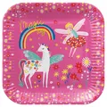 Pappteller PAW Eco Quadrat 23 cm Fairy Unicorn [8 Stk]