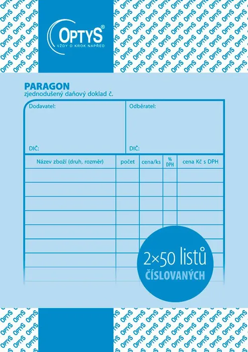 Hauptproduktbild Paragon A6, číslovaný, 2 x 50 listů 1041