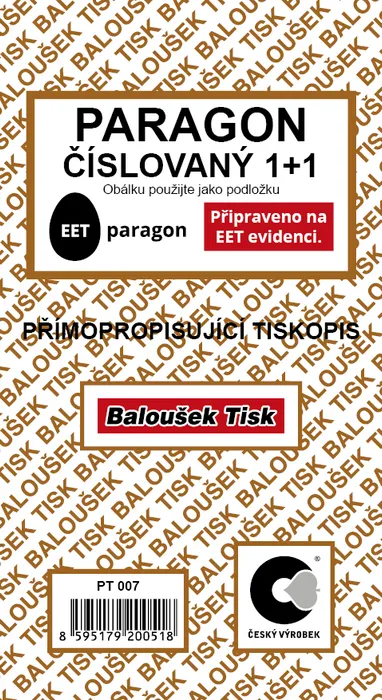 Hauptproduktbild Paragon číslovaný EET PT007