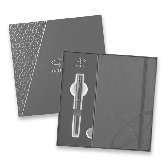 Hauptproduktbild Parker IM Monochrome Burgundy roller, dárková kazeta se zápisníkem