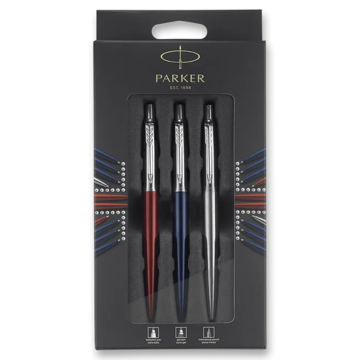 Hauptproduktbild Parker Jotter Kensington Red CT, Royal Blue CT a Stainless Steel CT kuličková a mechanická