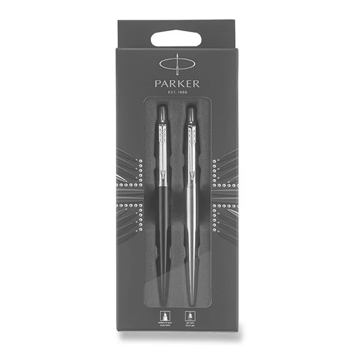 Hauptproduktbild Parker Jotter Stainless Steel a Royal Blue CT kuličková tužka, blistr, 2 ks