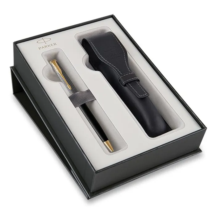 Hauptproduktbild Parker Sonnet Silver & Black GT kuličková tužka, dárková sada s koženým pouzdrem