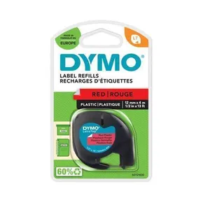 Dymo Original Schriftband, Dymo, 91203, S0721630, schwarz Druck/rot Unterl., 4m, 12mm, LetraTag