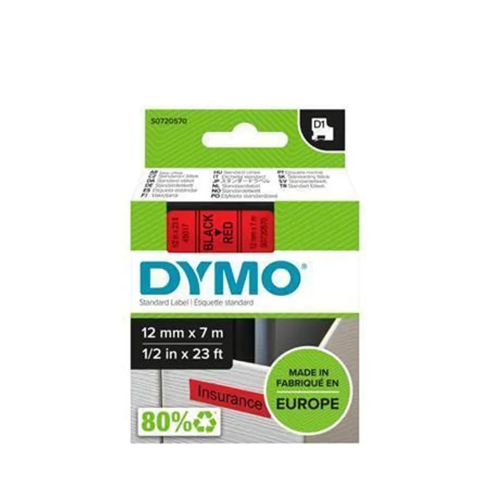 Hauptproduktbild Páska, 12 mm x 7 m, DYMO "D1", červená-černá
