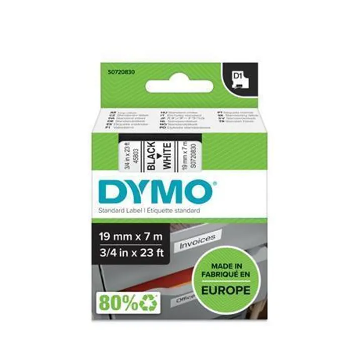 Hauptproduktbild Páska, 19 mm x 7 m, DYMO "D1", bílá-černá