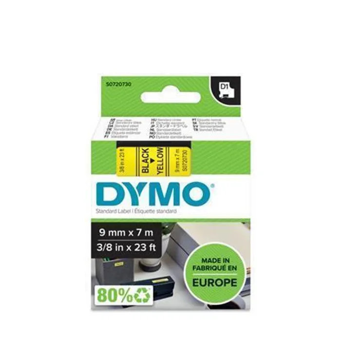 Hauptproduktbild Páska, 9 mm x 7 m, DYMO "D1", žlutá-černá