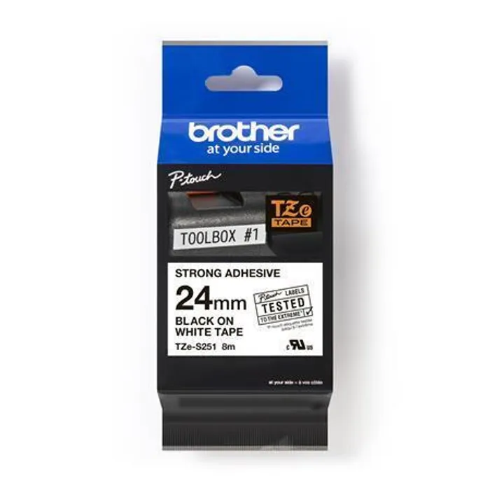 Hauptproduktbild Páska, pevná, 24 mm x 8 m, BROTHER, bílá-černá