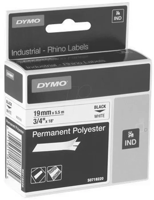 Hauptproduktbild Páska, polyester, 19 mm x 5,5m, DYMO "ID1", bílá-černá