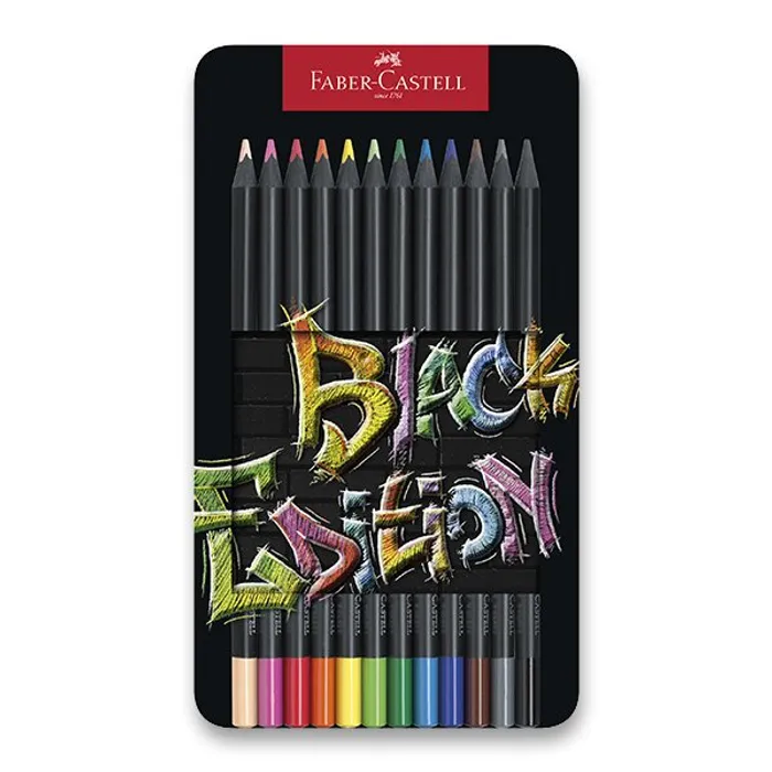Hauptproduktbild Pastelka Black Edition, plechová krabička 12 ks Faber-Castell 116413