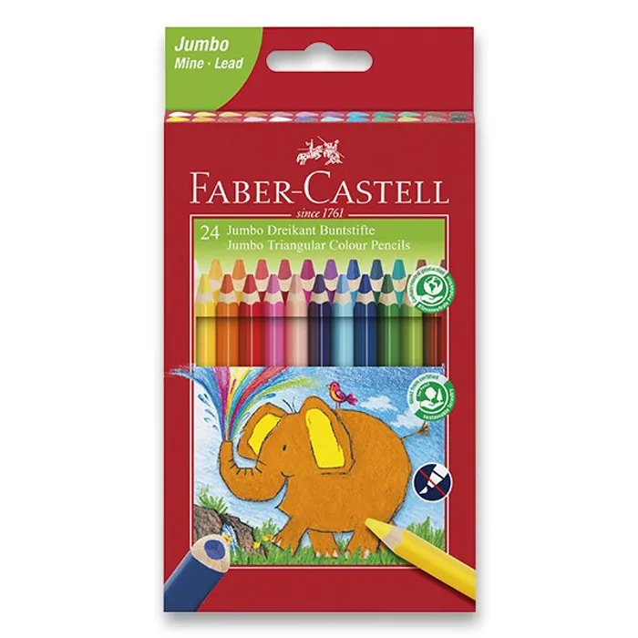 Hauptproduktbild Pastelka Extra Jumbo trojhranná, pap.krabička 24ks Faber Castell 116524
