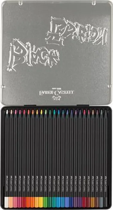 Hauptproduktbild Pastelka Faber-Castell 116425 Black Edition, plechová krabička 24 ks