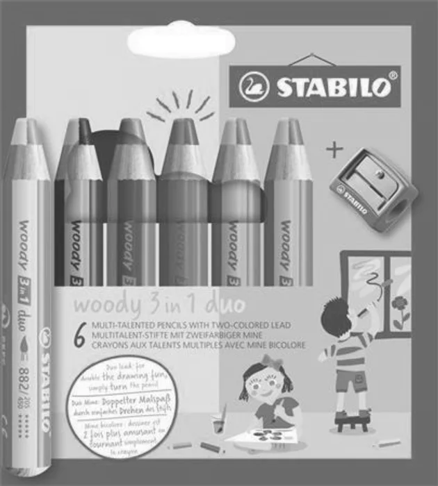 Hauptproduktbild Pastelka Stabilo Woody 3 in 1 Duo 6 barev