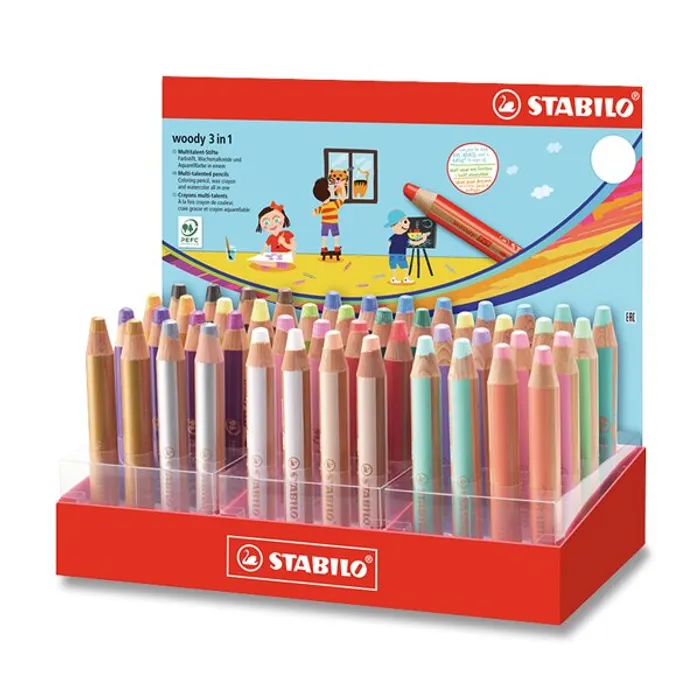 Hauptproduktbild Pastelka Stabilo Woody 3 in 1 stojánek, 48 ks