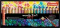 Weiteres Produktbild Buntstift, Wasserlinie und Wachsstift in einem STABILO woody 3 in 1 ARTY – 18-teiliges Set + Spitzer