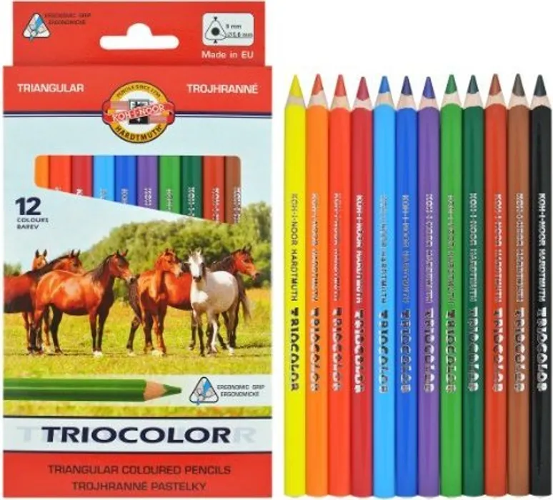Hauptproduktbild Pastelky 3142 trojhranné 12ks Triocolor středně silné