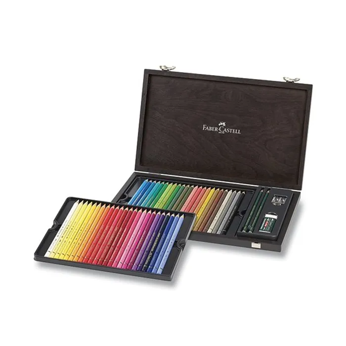 Hauptproduktbild Pastelky Faber-Castell 110006 Polychromos dřevěná kazeta, 48 barev