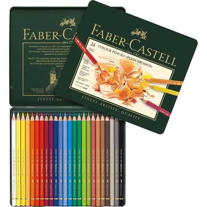 Hauptproduktbild Pastelky Faber-Castell 110024 Polychromos plechová krabička, 24 barev