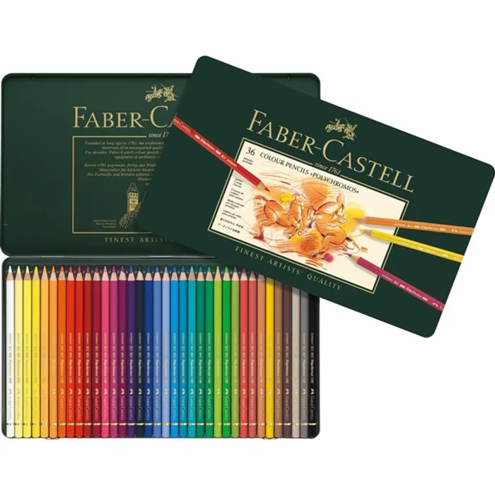 Hauptproduktbild Pastelky Faber-Castell 110036 Polychromos plechová krabička, 36 barev