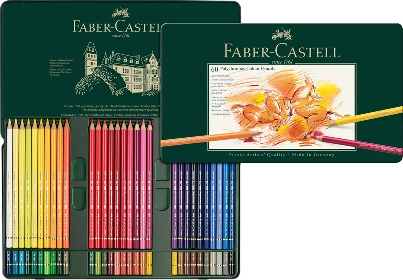 Hauptproduktbild Pastelky Faber-Castell 110060 Polychromos plechová krabička, 60 barev