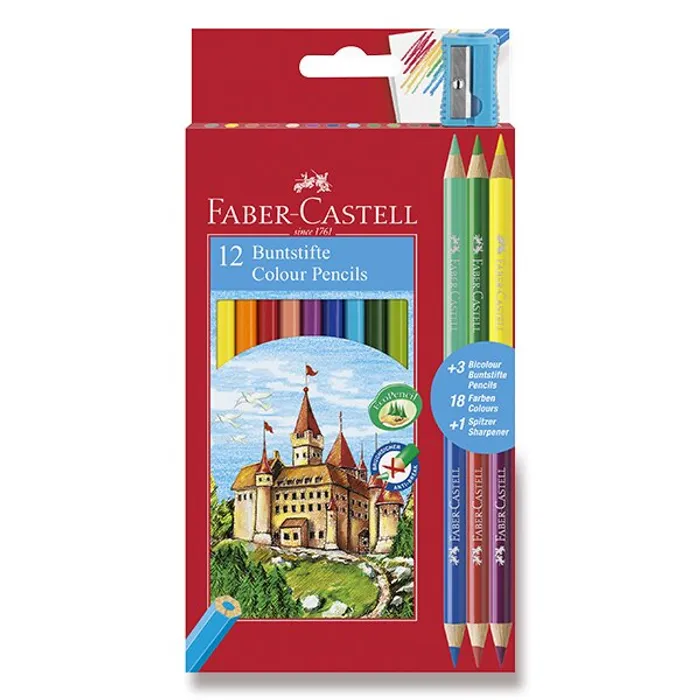 Hauptproduktbild Pastelky Faber-Castell 110312, 12 barev + 6 barev