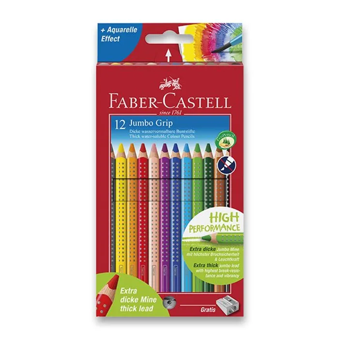 Hauptproduktbild Pastelky Faber-Castell 110912 Colour Grip Jumbo 12 barev