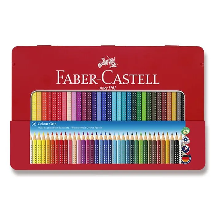Hauptproduktbild Pastelky Faber-Castell 112435 Grip 2001 plechová krabička, 36 barev