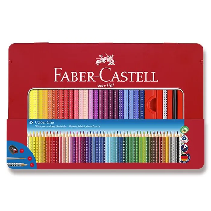 Hauptproduktbild Pastelky Faber-Castell 112448 Grip 2001 plechová krabička, 48 barev