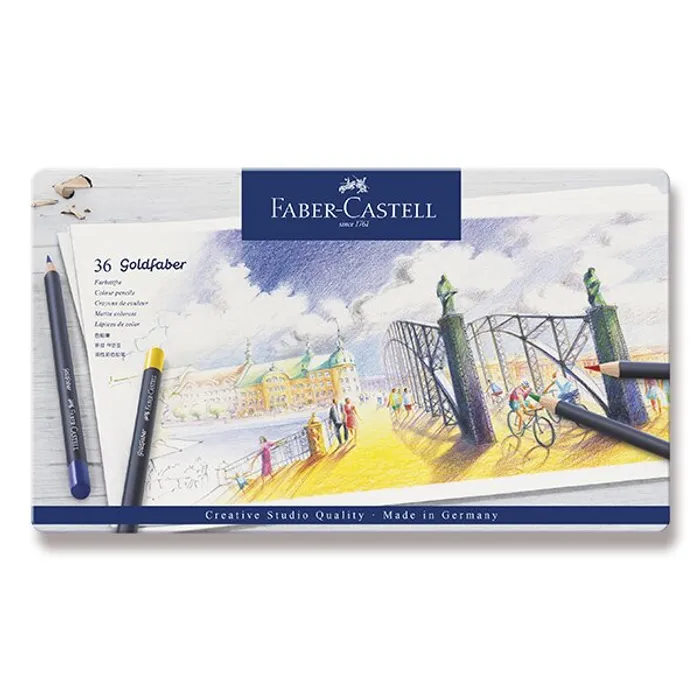 Hauptproduktbild Pastelky Faber-Castell 114736 Goldfaber plechová krabička, 36 barev