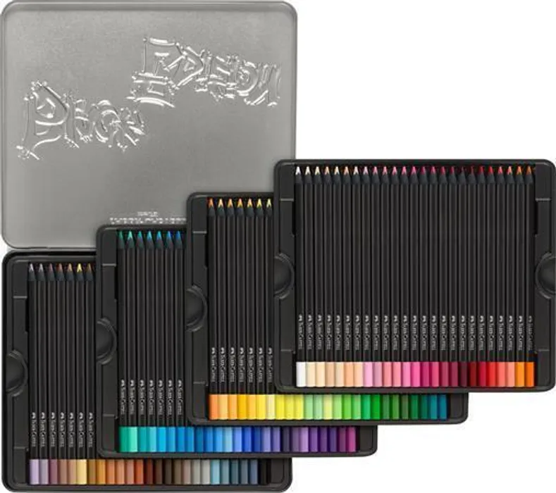 Hauptproduktbild Pastelky Faber-Castell 116490 Black Edition 100 barev, plechová krabička