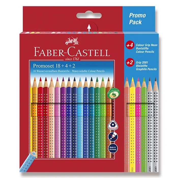 Hauptproduktbild Pastelky Faber-Castell 201540 Grip 2001 22 barev + 2 grafitové tužky