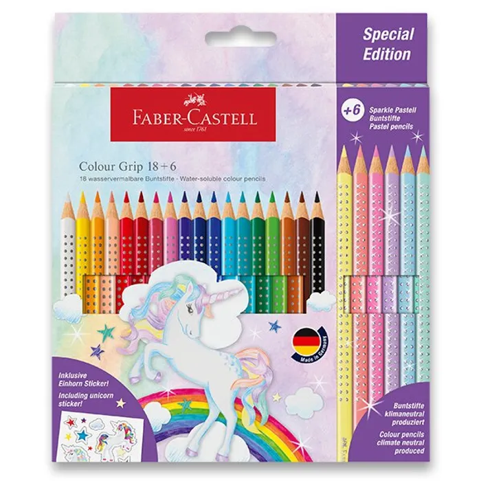 Hauptproduktbild Pastelky Faber-Castell 201543 Colour Grip Unicorn souprava, 24 ks