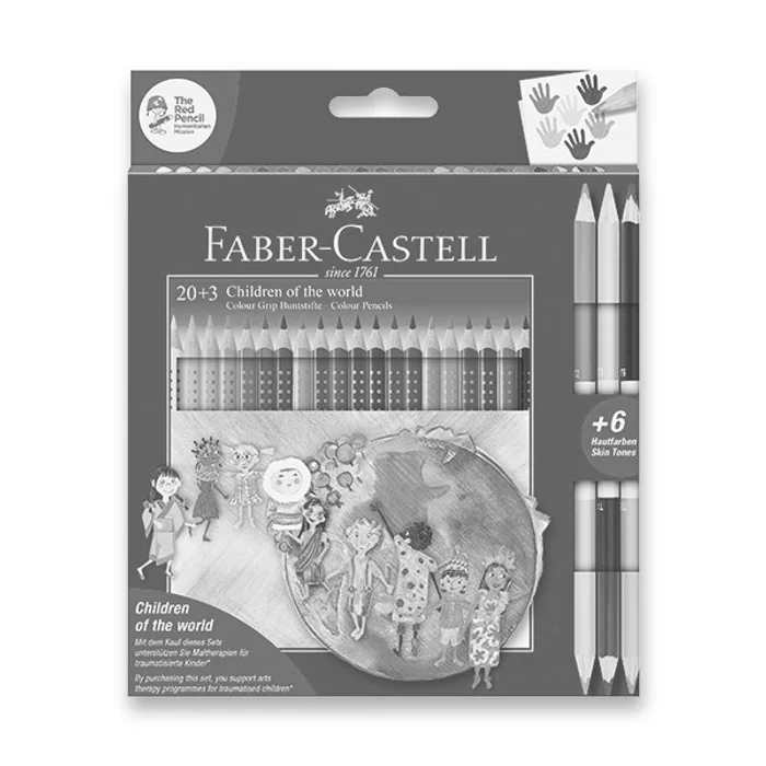 Hauptproduktbild Pastelky Faber-Castell 201747 Grip Children of the world, pap.krabička 20+3 ks