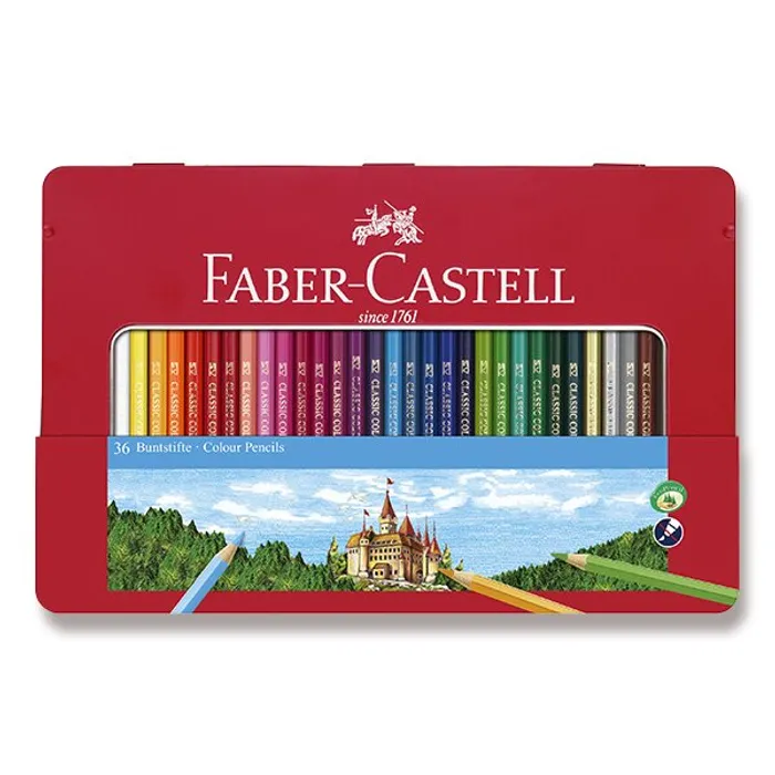 Hauptproduktbild Pastelky Faber-Castell 36 barev, plechová krabička