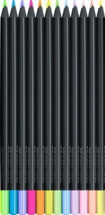 Hauptproduktbild Pastelky Faber-Castell Black Edition neon, pastel, 12 barev