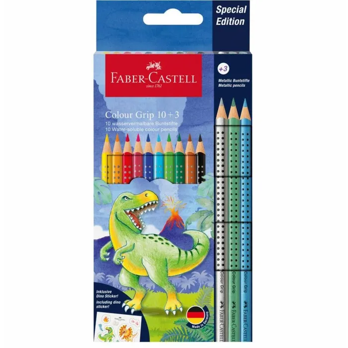 Hauptproduktbild Pastelky Faber-Castell Colour Grip Dinosaurus souprava, 13 ks